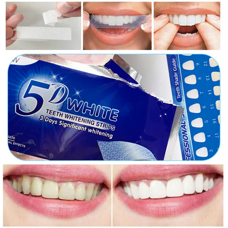 Teeth Whitening With Hydrogen Peroxide - 1-12pcs 5D Whitening Teeth Stickers White