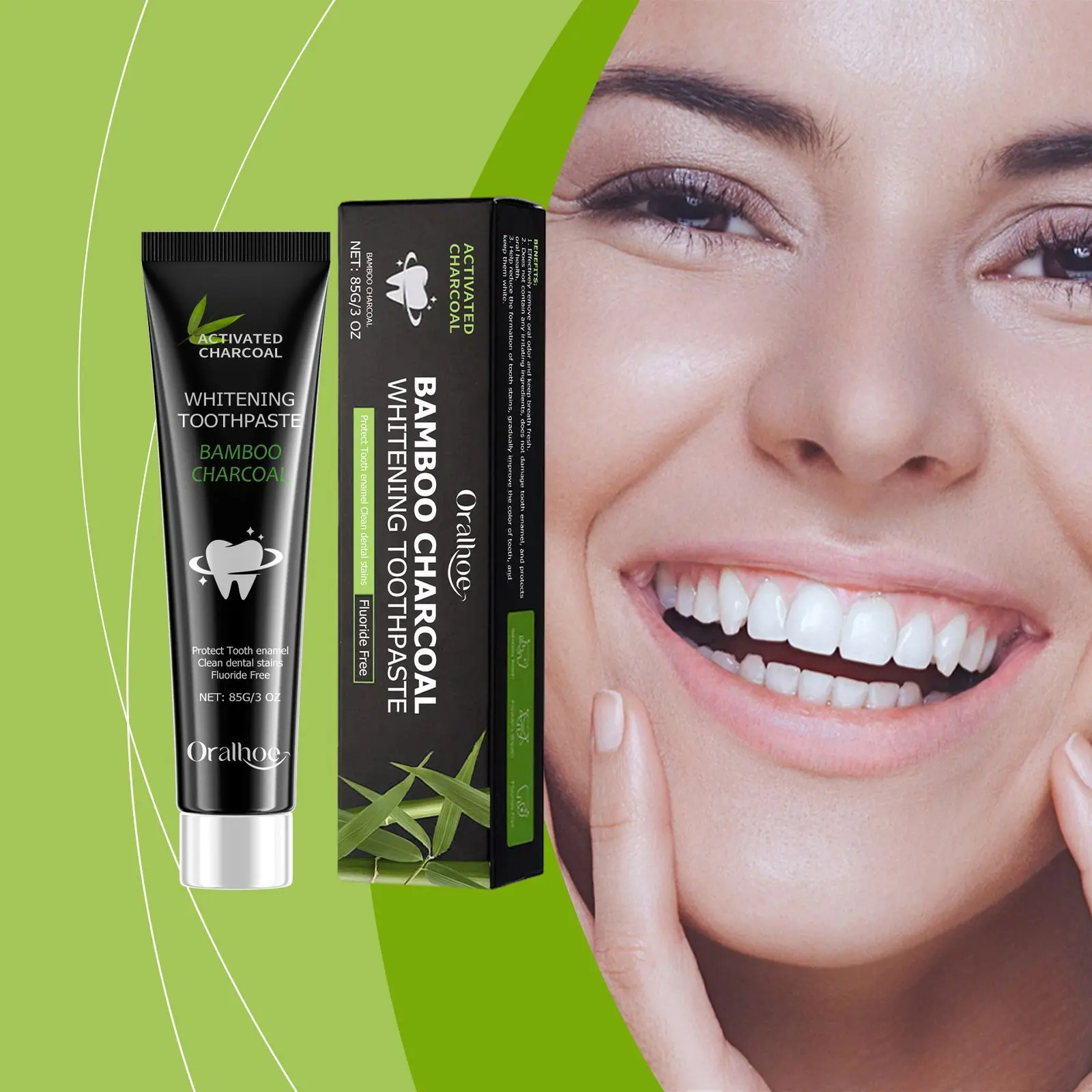 Teeth Whitening Charcoal - Whitening Toothpaste Adsorb Bad Breath Remove