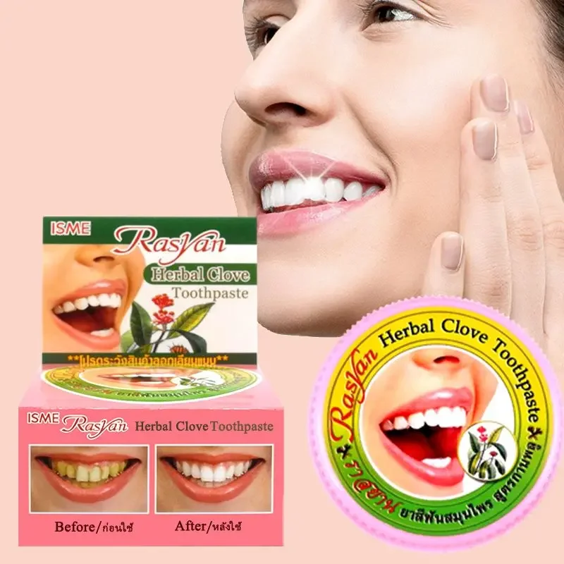 Teeth Whitening Yellow Teeth - Thai Clove/coconut Tooth Powder Rasyan Removal