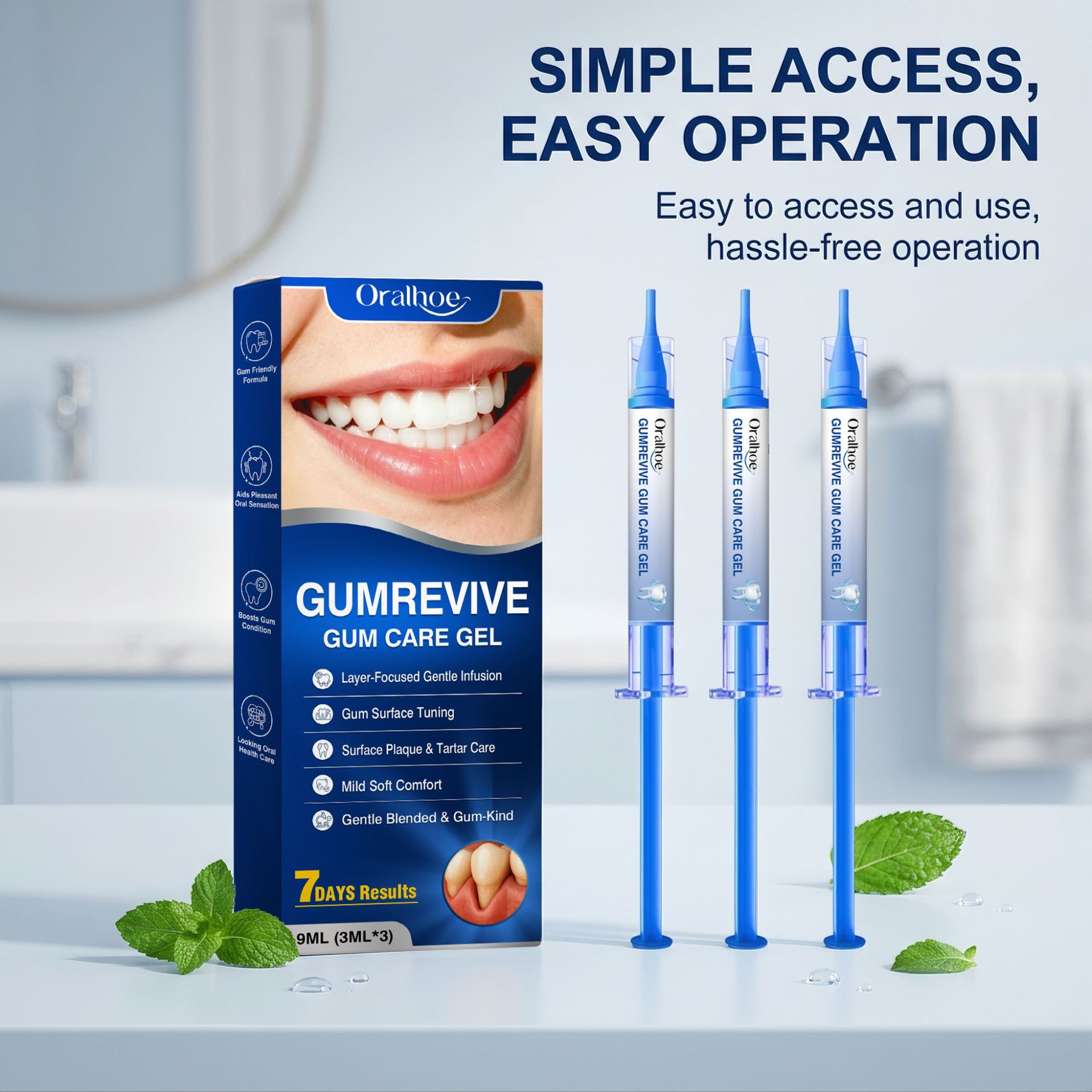 Oral Care Gel 3Pcs Gum Cleanin - Teeth Whitening With Hydrogen Peroxide review and price