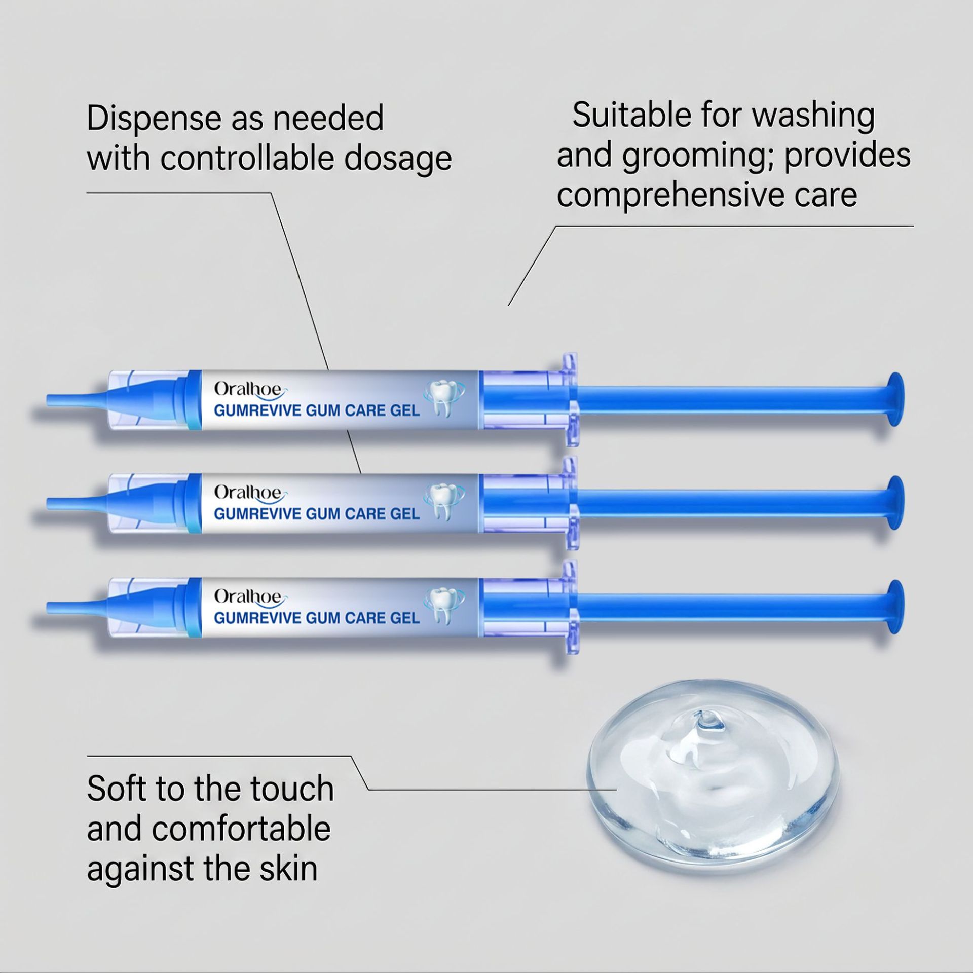 Oral Care Gel 3Pcs Gum Cleanin - Teeth Whitening With Hydrogen Peroxide review and price