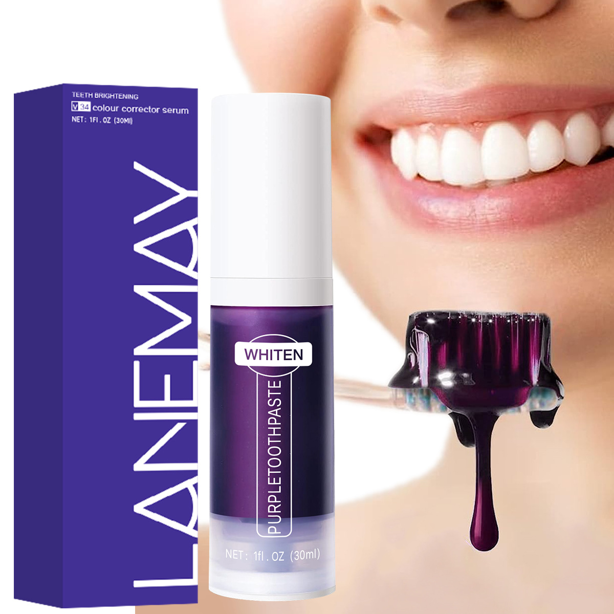 Purple Toothpaste Color Correc - Teeth Whitening Yellow Teeth review and price