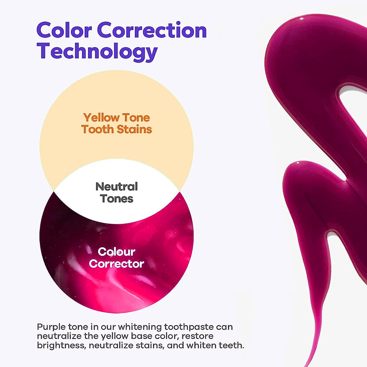Purple Toothpaste Color Correc - Teeth Whitening Yellow Teeth review and price