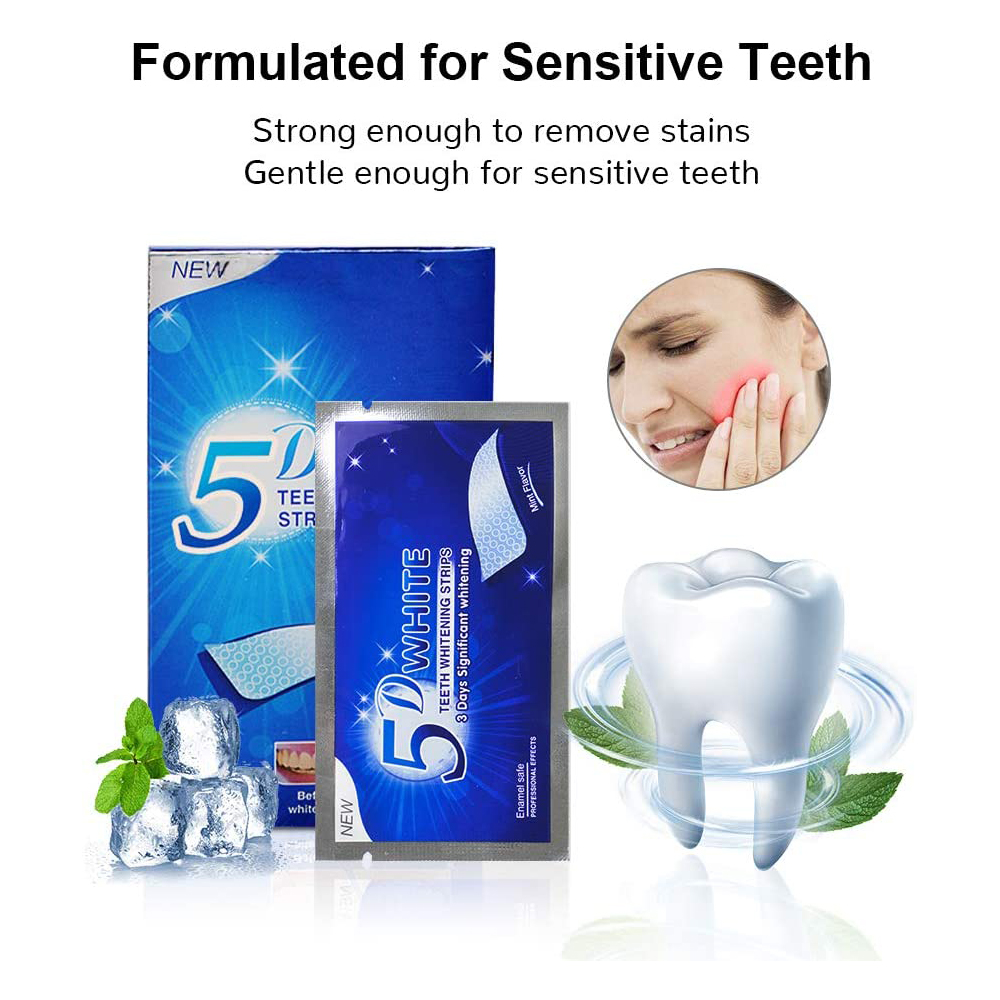 5D White Teeth Whitening Strip - Teeth Whitening With Hydrogen Peroxide review and price