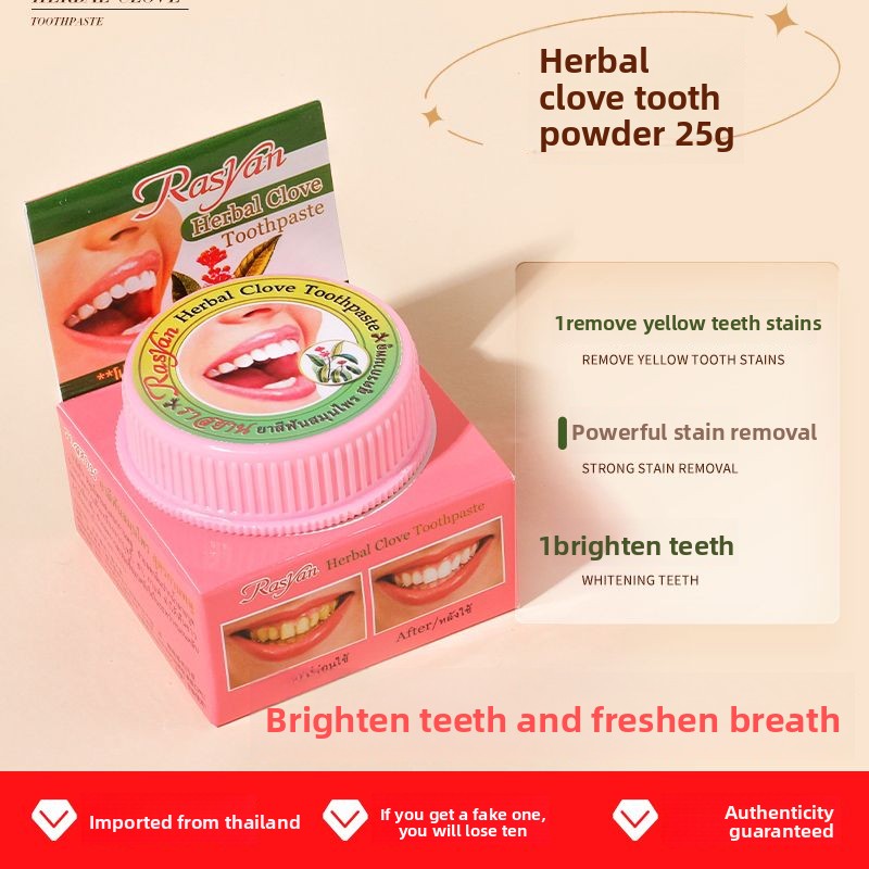 Thai Clove/coconut Tooth Powde - Teeth Whitening Yellow Teeth review and price